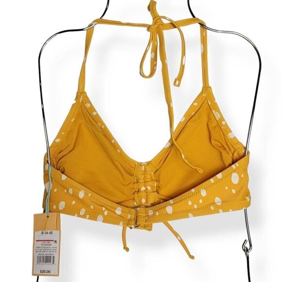 Kona Sol Yellow Polka-dot Bikini Top Medium 8-10 - Picture 2 of 3
